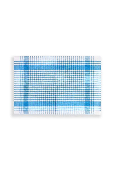 MODELHOME Cotton Turquoise Colored Checkered 4-Piece Tea Towels, Lunch Cloth, Serving Napkin