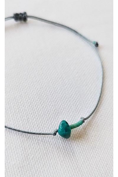 Bella Sera Studio Apatite Natural Stone And String Minimal Wishing Bracelet