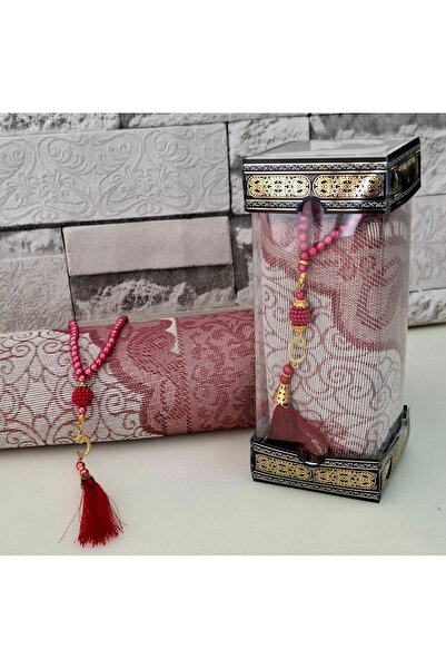 hira tasarım 1 Πολυτελές Χαλί Προσευχής Ταφτά και Σετ Πέρλες Ροζάριο Mevlid -...