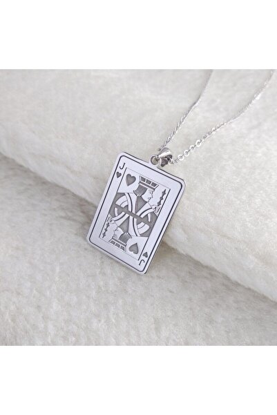 Nida Jewelry 925 Ayar Gümüş Iskambil Kağıdı (vale) Kolye