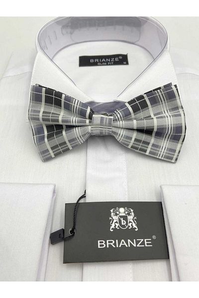 Brianze Bow Tie Black and White Plaid