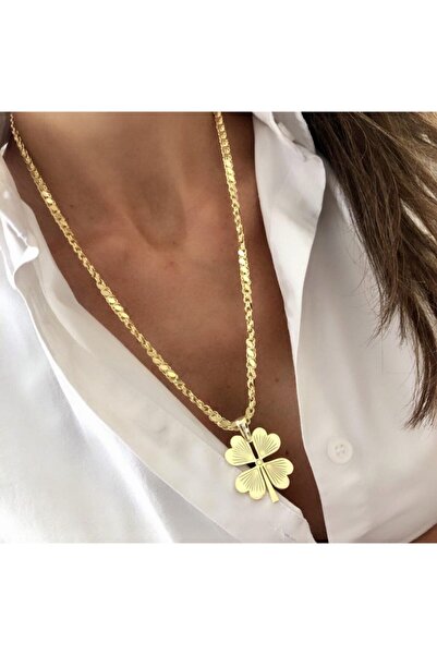 Collection by Duygu Şahin 4 Yapraklı Gold Gümüş Yonca Şans Kolyesi