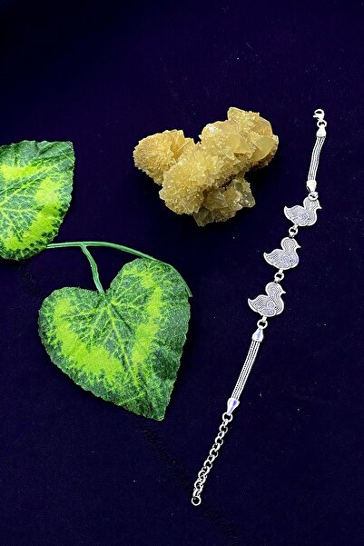 Agai Silver Ördek Model Telkari El İşçiliği Oksitli Mardin Hasırı Gümüş Bileklik