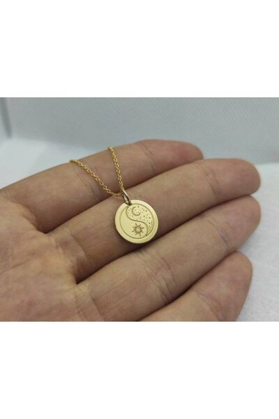 Genel Markalar 925 Ayar Gümüş Ay Ve Güneş Kolye