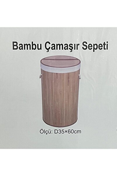 Sever Bambu Kirli Yuvarlak Çamaşır Sepeti Fma331253