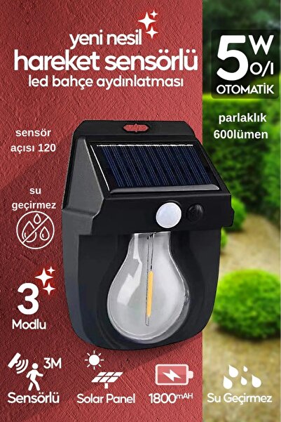 farissu Güneş Enerjili Dekor Balkon Bahçe Aydınlatması Ampul Şeklinde Şık Led...