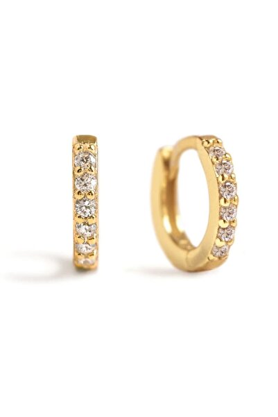 Mu Minamu Taşlı Küçük Halka Küpe Lob Kıkırdak Helix