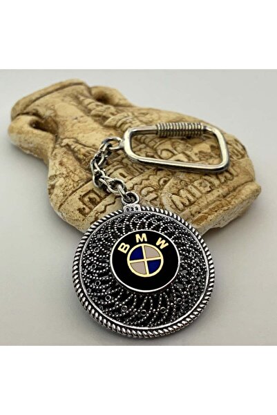 Genel Markalar Bmw Amblemli Telkari Işlemeli Gümüş Anahtarlık