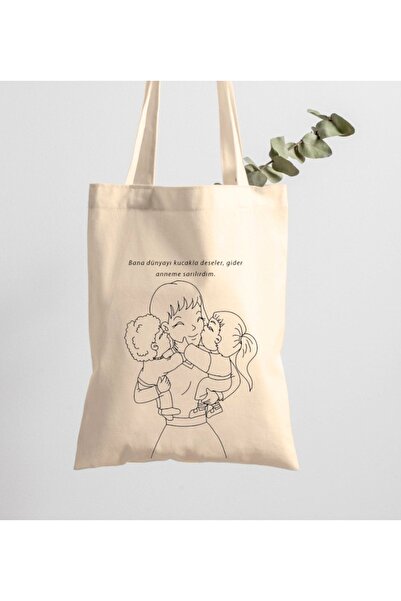 bezçantadünyası Mother's Day Coloring Cloth Bag
