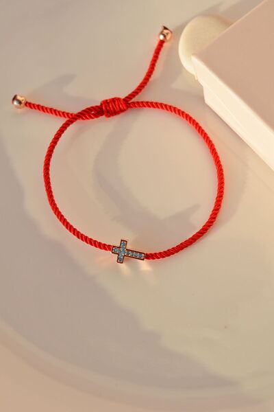 Mu Minamu Kırmızı Ipli Haç Bileklik Şans Bilekiği Cross Bileklik