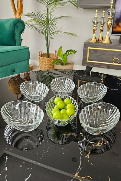 Gülümseten Avm 6-Piece Oval Fish Back Cookie Fruit and Appetizer Presentation Plate| Çezerlik Presentation Plate