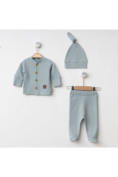 Minimus Baby طقم وافل للأطفال حديثي الولادة للجنسين مكون من 3 قطع مع قفازات و...