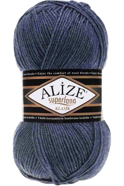 Alize Superlana Denim MElange - Classic Hand Knitting, Thread Yarn and Wool Color Code: 203