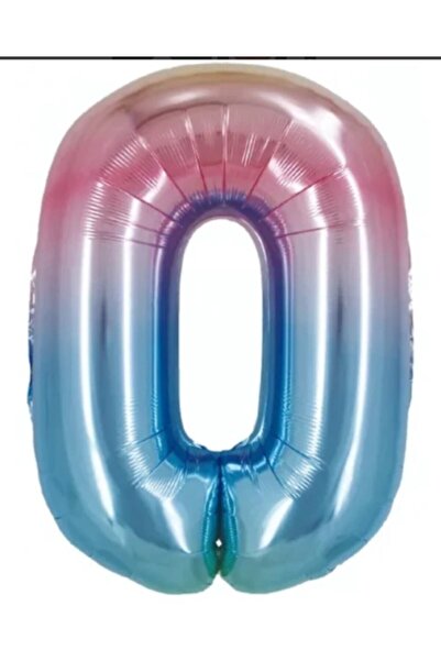 asöy Rainbow 0 Foil Balloon Number Balloon Helium Balloon 76 cm Rainbow Color