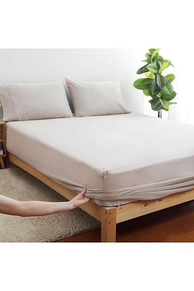 Skyrose Plain Satin Fitted Sheet Set, Hotel and Home Textile, with 3 different Size Options, Dowry Box, Soft