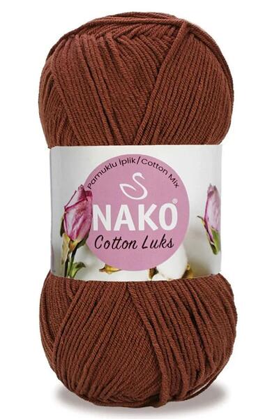 NAKO Cotton Luks El Örgü İpliği 100 Gr Renk No : 97556 KIZIL KAHVE