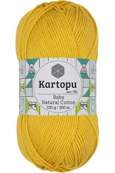 Kartopu Ață de tricotat manual din bumbac natural pentru bebeluși Cod de culo...