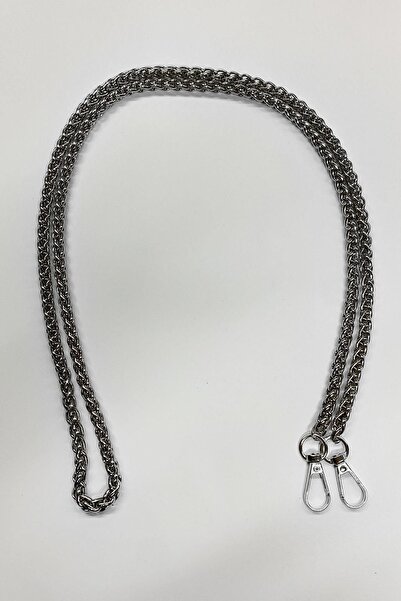 Şirin Yün Saç Örgülü Zincir Çanta Sapı 120 cm Gümüş