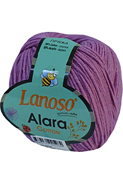 Lanoso Alara Pamuklu Amigurimi Ve Bebe Yün Ipi 50 Gr Gül Kurusu/928
