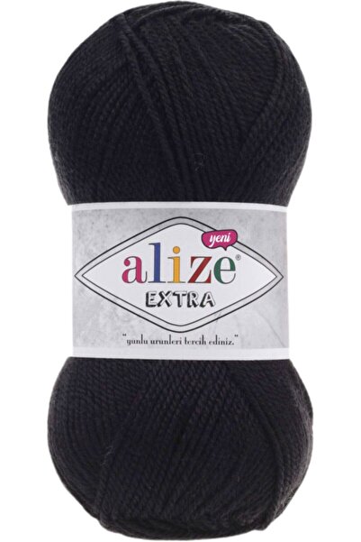 Alize Extra Booties Hand Knitting Yarn Yarn Wool Color Code: 60 Black