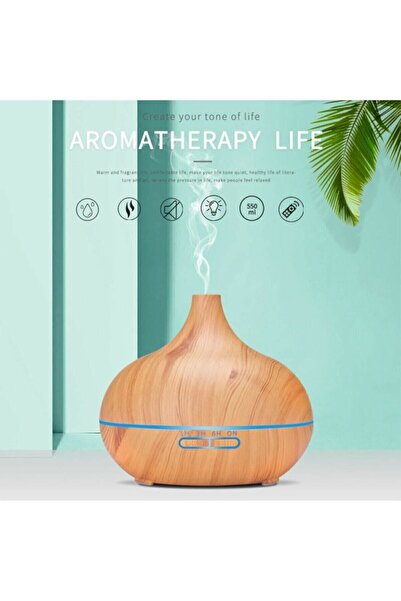 PASACO Uzaktan Kumandalı 550ml Aroma Difüzörü Ultrasonik Hava Nemlendirici Buhar Makinesi 7 Renk Led