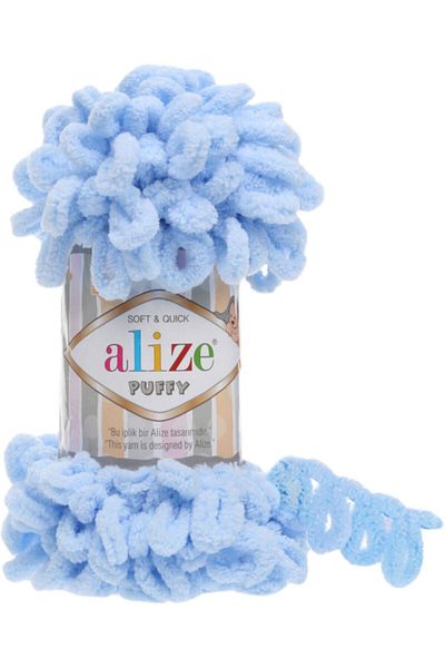 Alize Ανοιχτό μπλε χρώμα Puffy Knit - 183 νήματα