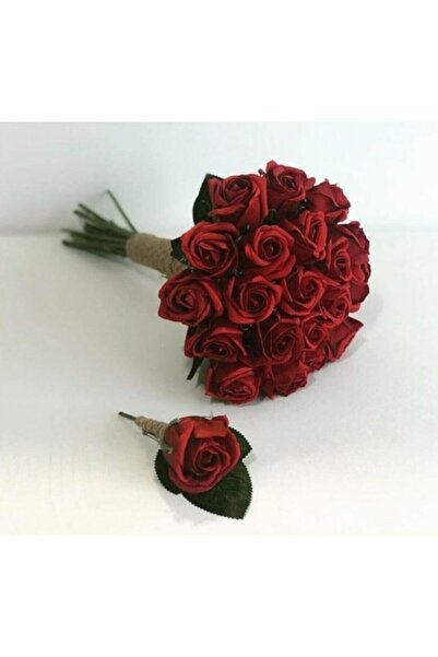 Merveparti Bordo Gelin Buketi Gelin El Çiçeği,gelin Damat Yaka Çiçeği Düğün K...