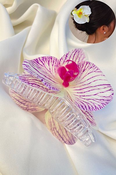 PREGIO Floare de Aloha de orhidee - Cataramă cu zăvor de vară ornamentată și elegantă