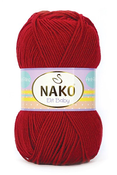 NAKO Elit Baby Μάλλινο νήμα που δεν πυκνώνει όταν πλέκεται στο χέρι, βρεφικό μάλλινο νήμα που δεν πυκνώνει, 298 πούλιες πιπέρι