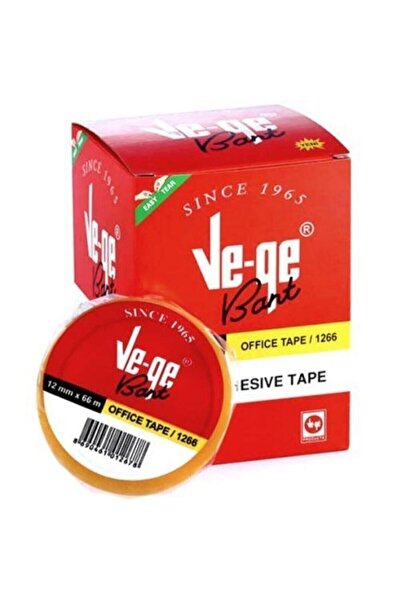 Ve-ge Ve-ge Selefon Bant Eto Sarı Şeritli 12mm X 66mt (12 Li Paket)