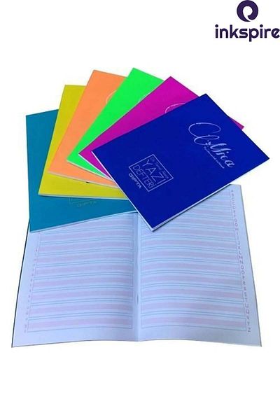 inkspire Caiet de scris A5 cu linie verticală frumoasă - 14,5x21 cm, 40 coli, 3 buc.