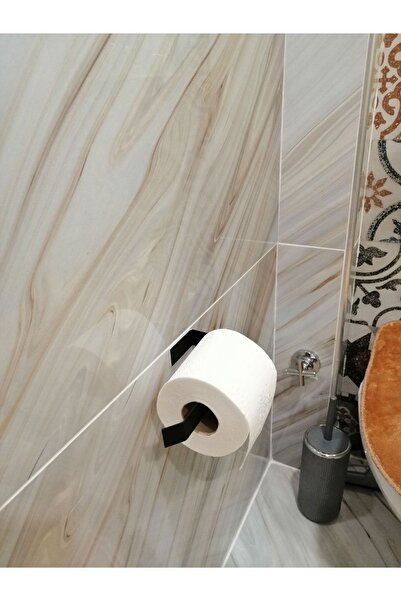 Viyamo Metal Mat Siyah Wc Kağıtlık Tuvalet Kağıtlığı Tuvalet Kağıdı Askısı Yapışkanlı Tasarım
