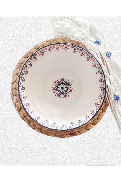 Ganita home 25 cm Ceramic Lalezar Patterned Salad Bowl