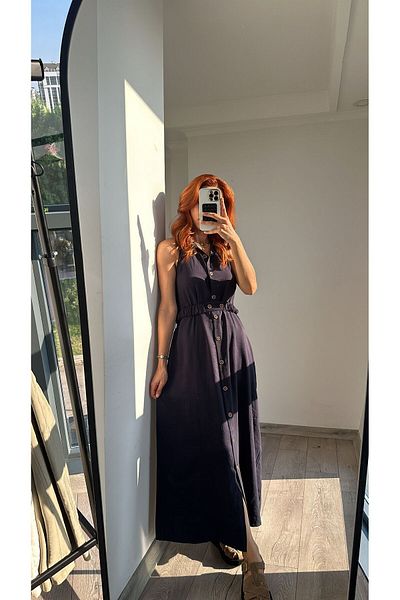 bonnline Rochie cu centură bleumarin