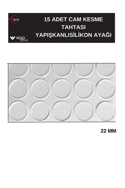 vipgross Silicone Glass Cutting Board - Adhesive, 22mm Foot