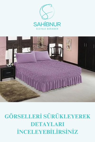 SAHİBNUR Wrap-Around Fabric, with Elastic Sheet Skirt, Flexible Double Bedspread 1Pc for Bed Covers