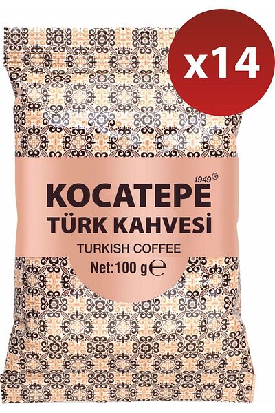 KOCATEPE KAHVE 100 Gram Turkish Coffee - Kocatepe Set of 14