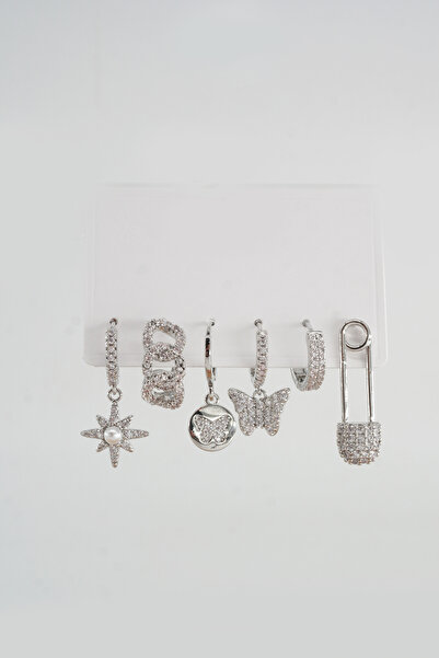 By Zeyna Aksesuar Kadın Kararmaz Altın Kaplama Çengel Iğne Detaylı 6'lı Zirko...