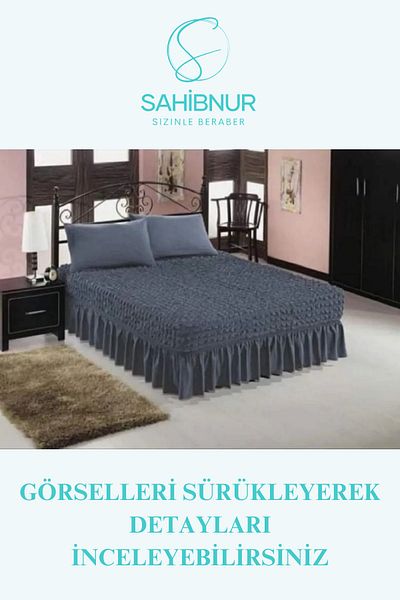 SAHİBNUR Υφασμάτινο περιτύλιγμα, με ελαστική φούστα σεντόνι, Εύκαμπτο κάλυμμα διπλού κρεβατιού για 1 κάλυμμα κρεβατιού
