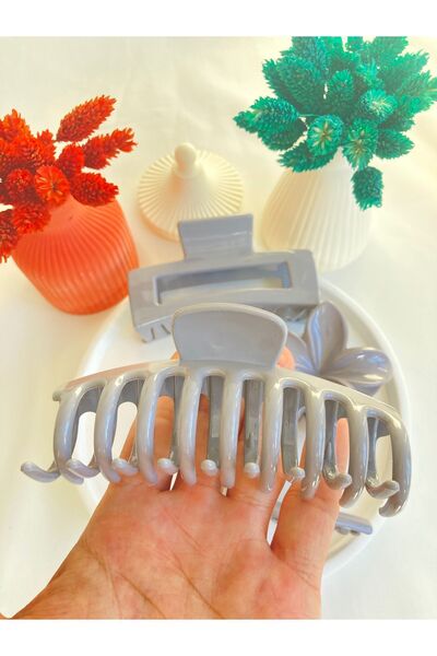 PREGIO Дамски комплект от 4 големи катарами с гребло, квадратна лотусова панделка, вносен, качество А, с катарама