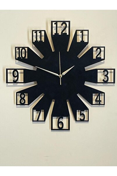 Ümra lazer ساعة حائط مزخرفة باللون الأسود