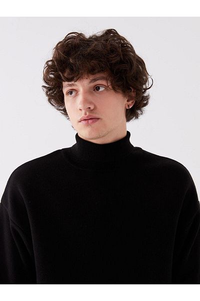 LC Waikiki Lcw Men's Turtleneck Burgundy Sweater - Long Sleeve