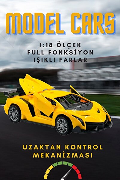 kosetoys Uzaktan Kumandalı Araba Işıklı Drift Spor Kapı Bagaj açılır 27 Mhz Yarış Arabası