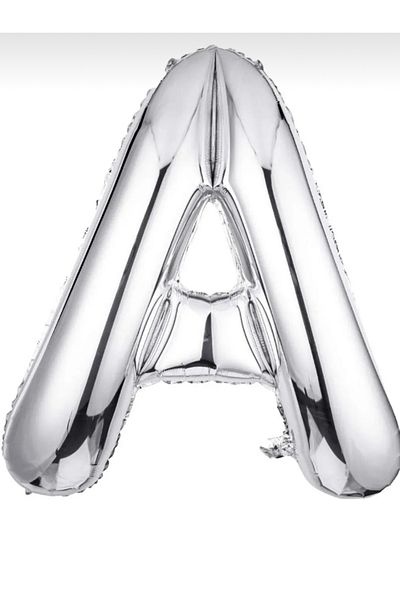 Yogi parti 40 cm Silver Color Foil Balloon - Letter a Helium