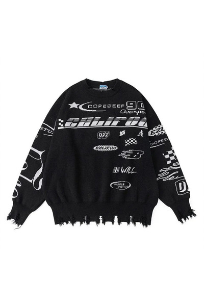 1blood سترة DOPEDEEF سوداء كبيرة الحجم للجنسين