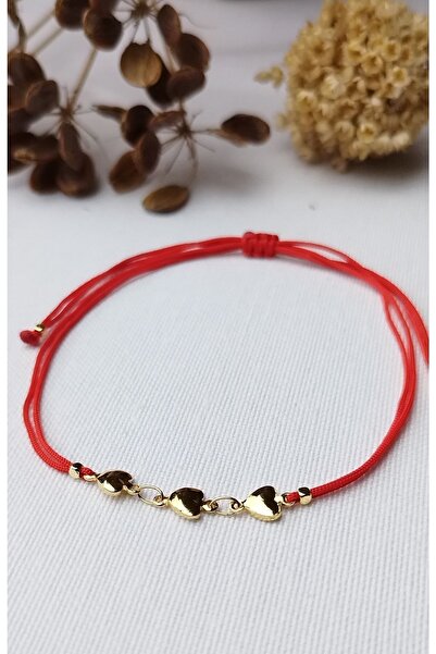 Bella Sera Studio Kırmızı Ip Kalp Detaylı Halhal