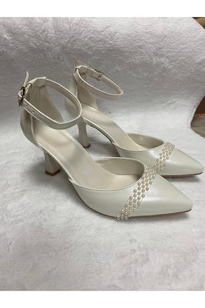 Berush Bride 9 CM Mărgele BERUSH BRIDE Pantofi cu curea la gleznă din piele de sidef