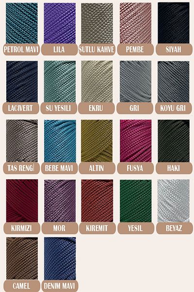 vollen yarn 1,5mm-150mt Πολυεστερικό νήμα μακραμέ, νήμα Supla, νήμα τσάντας, νήμα βραχιολιών, μακραμέ, καμήλα