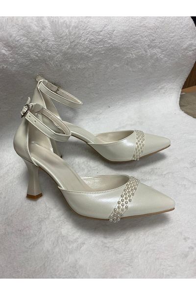 Berush Bride 9 CM Mărgele BERUSH BRIDE Pantofi cu curea la gleznă din piele de sidef