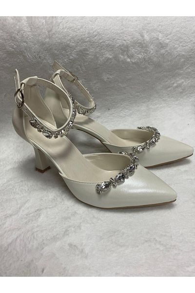 Berush Bride Pantofi de rochie de seară Berush Bride cu detaliu de piatră cu curea la gleznă de 9 CM